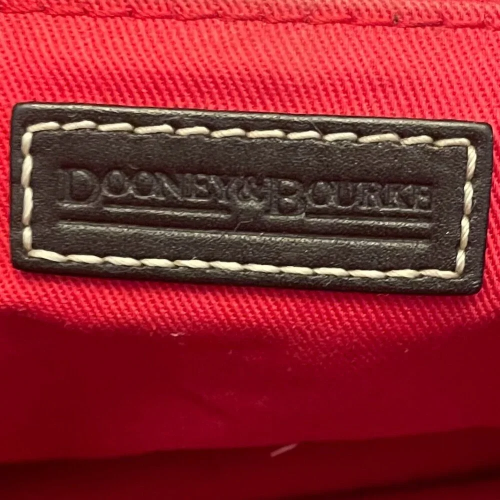 Dooney & Bourke Black/Grey Double Pocket Canvas/Leather Quilted Pattern Satchel - Picture 8 of 14